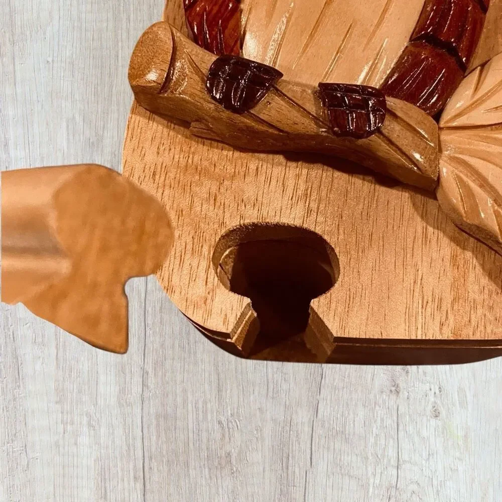 Owl Wood Puzzle Trinket Jewelry Box